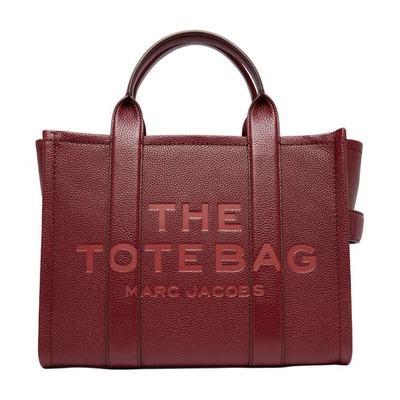 Marc Jacobs The Leather Medium Tote Bag In Cherry