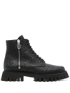 GUCCI BLACK GG LEATHER ANKLE BOOTS