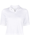 LULULEMON WHITE SWIFTLY CROPPED POLO SHIRT