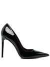 PARIS TEXAS BLACK PARIS 105 PATENT LEATHER PUMPS