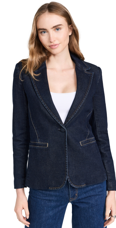 Alice And Olivia Macey Blazer In Dark Rinse