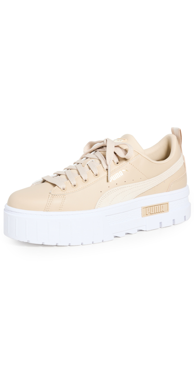 Puma Mayze Leather Sneakers In Granola
