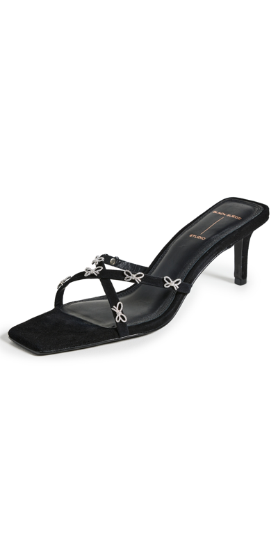Black Suede Studio Women's Arielle Satin Bow Embellished Sandals In Black