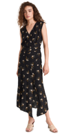 Veronica Beard Wixson Floral Sleeveless A-line Midi Dress In Black Multi