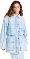 Isabel Marant Elize Denim Utility Jacket In Light Blue