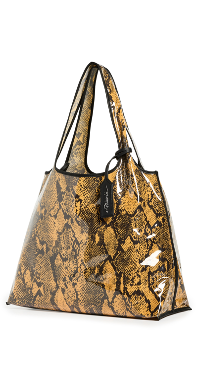 3.1 Phillip Lim / フィリップ リム Python Printed Market Tote In Yellow