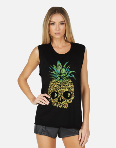 Lauren Moshi X Kel X Pineapple Skull In Black