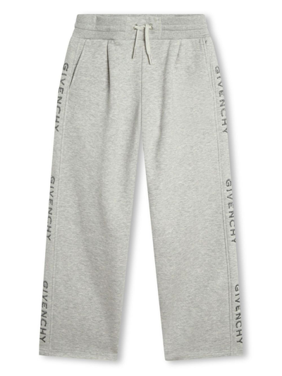 Givenchy Kids' Grey Logo Embroidery Drawstring Track Pants