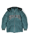 GIVENCHY BLUE EMBROIDERED LOGO PUFFER JACKET