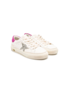 GOLDEN GOOSE WHITE MAY LEATHER SNEAKERS