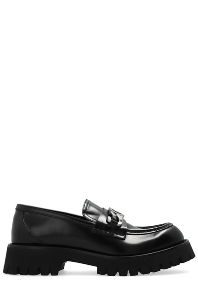 Gucci Gg Chained Loafers In Black