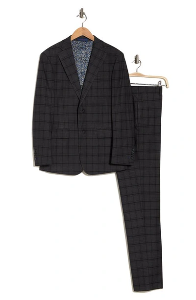 English Laundry Trim Fit Windowpane Two-button Suit In Gray