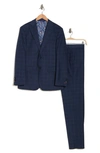 English Laundry Trim Fit Plaid Two-button Suit In Blue