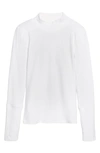 Free People The Rickie Mock Neck T-shirt In White