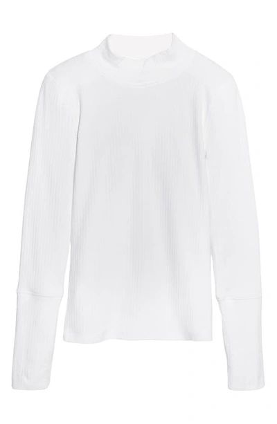 Free People The Rickie Mock Neck T-shirt In White