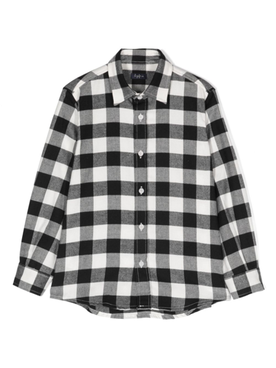 Il Gufo Kids' Flannel Shirt In Black