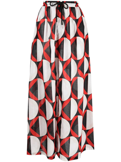Cynthia Rowley Graphic-print High-waist Skirt In Multi