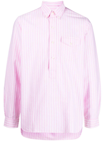 Polo Ralph Lauren Stripe-pattern Cotton Shirt In Pink