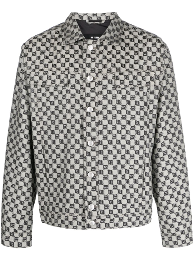 Misbhv Monogram-pattern Shirt Jacket In Neutrals