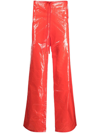 ROBYN LYNCH POLISHED WIDE-LEG TROUSERS