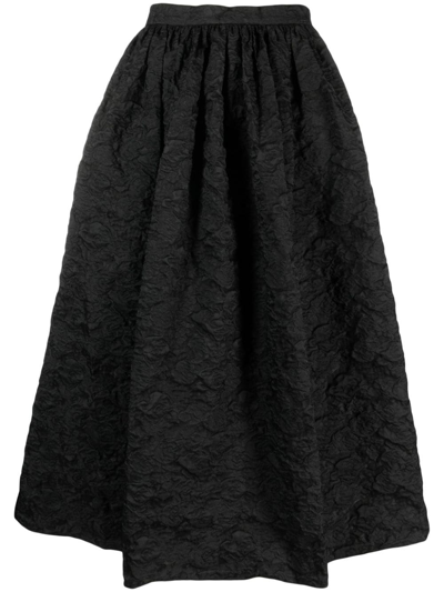 Erdem Sonya Organza Midi Skirt In Black