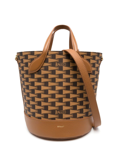 Bally Pennant Bucket Bag In Brown