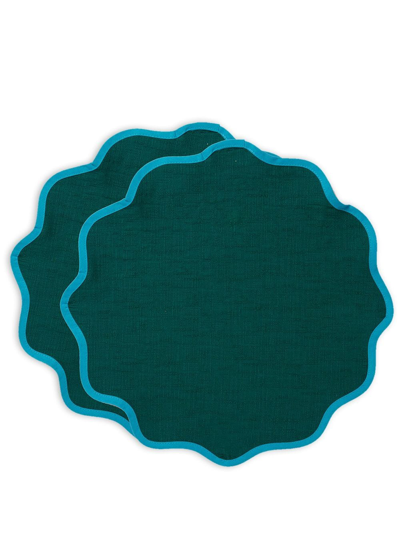 La Doublej Cloud Cotton Tablemat (set Of Two) In Green