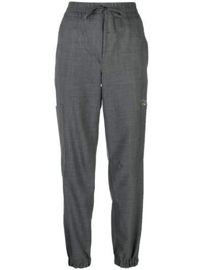 Semicouture Tapered Drawstring Trousers In Grey