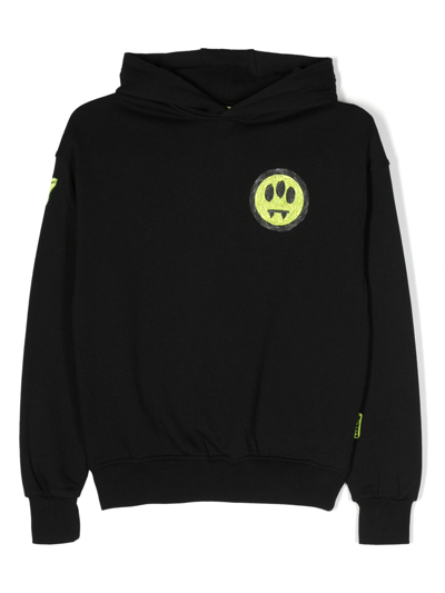 Barrow Kids' Logo-print Cotton Hoodie In Black