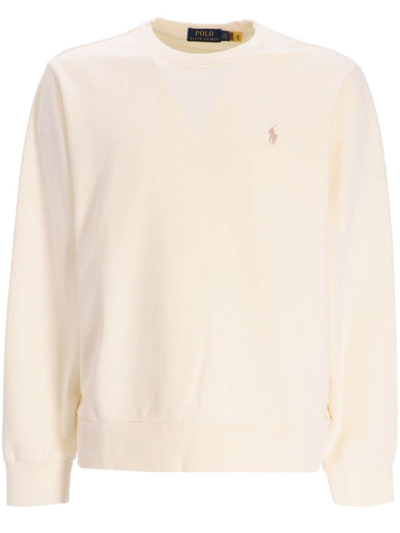 Polo Ralph Lauren Logo-embroidered Cotton Sweatshirt In Cream