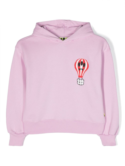 Barrow Kids' Logo-print Cotton Hoodie In Pink