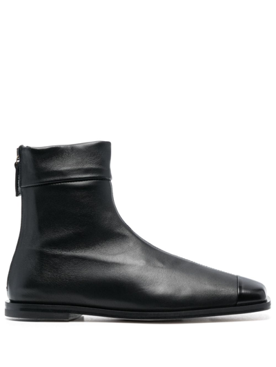 Dear Frances Edna Leather Ankle Boots In Black