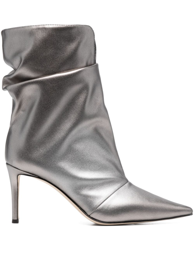 GIUSEPPE ZANOTTI YUNAH 80MM METALLIC-FINISH BOOTS