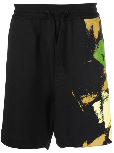 Y-3 Drawstring-waist Organic-cotton Shorts In Black