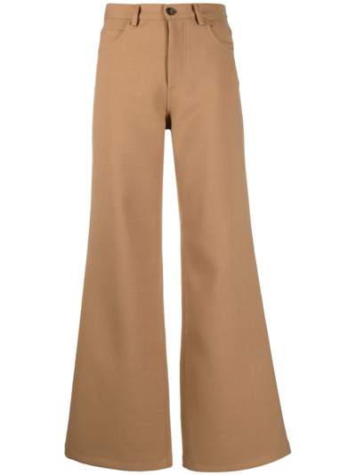 Société Anonyme Mid-rise Palazzo Trouser In Brown