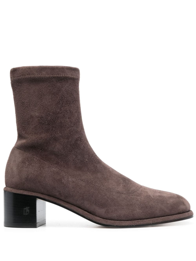 Dear Frances Iris 55mm Suede Ankle Boots In Brown