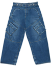Marcelo Burlon County Of Milan Marcelo Burlon Blue Cargo Jeans In Blue