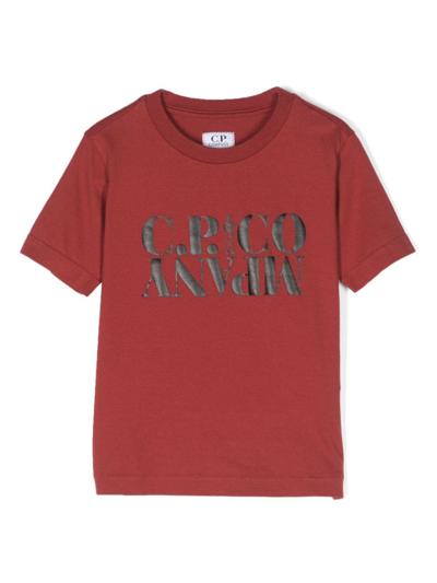 C.p. Company Kids' Logo-print Cotton T-shirt In Red