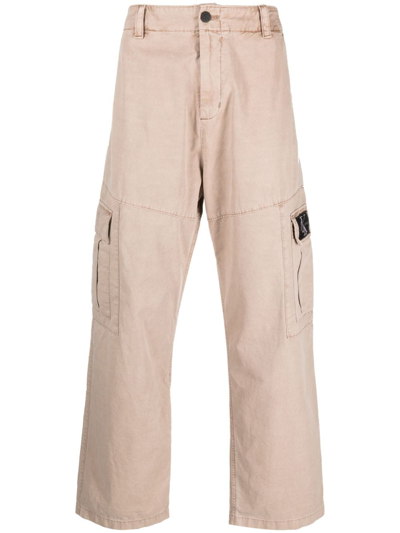 Calvin Klein Jeans Est.1978 Straight-leg Cargo Trousers In Neutrals
