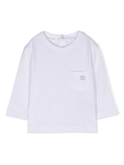 Douuod Babies' Logo-print Long-sleeve T-shirt In White