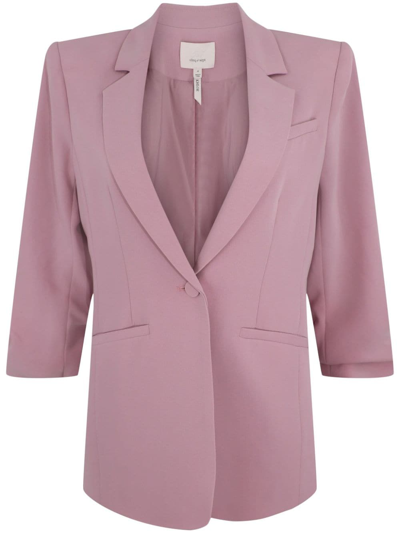 Cinq À Sept Women's Khloe Crepe Ruched Blazer In Warm Mauve