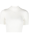 COURRÈGES RIBBED-KNIT CROPPED TOP