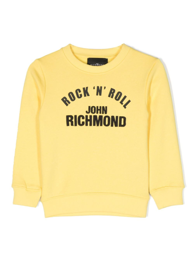 John Richmond Junior Kids' Ociuk Logo-print Sweatshirt In Yellow