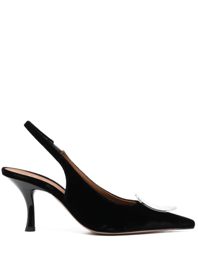 Malone Souliers Vilma 70mm Velvet Pumps In Black