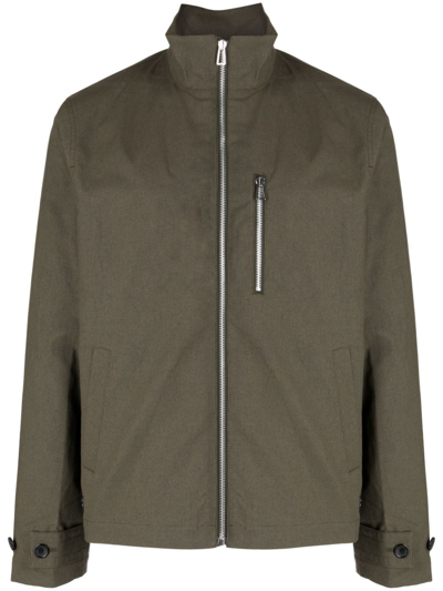 Ps By Paul Smith Micro-checked Lightweight Jacket In Green