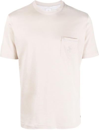 Eleventy Crew-neck Cotton T-shirt In Brown