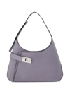 Ferragamo Arch Large Leather Shoulder Bag In Grey