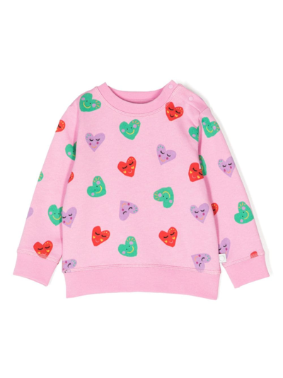 Stella Mccartney Babies' Starburst-print Stretch-cotton Sweatshirt In Pink