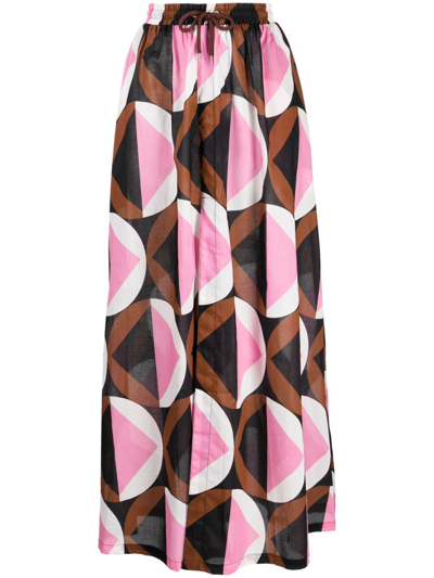 Cynthia Rowley Graphic-print High-waist Skirt In Pink
