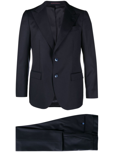 Bagnoli Sartoria Napoli Single-breasted Virgin Wool Suit In Blue